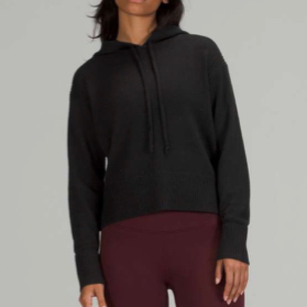 lululemon Double Knit Sweater Hoodie Black Size XL/XXL NWT